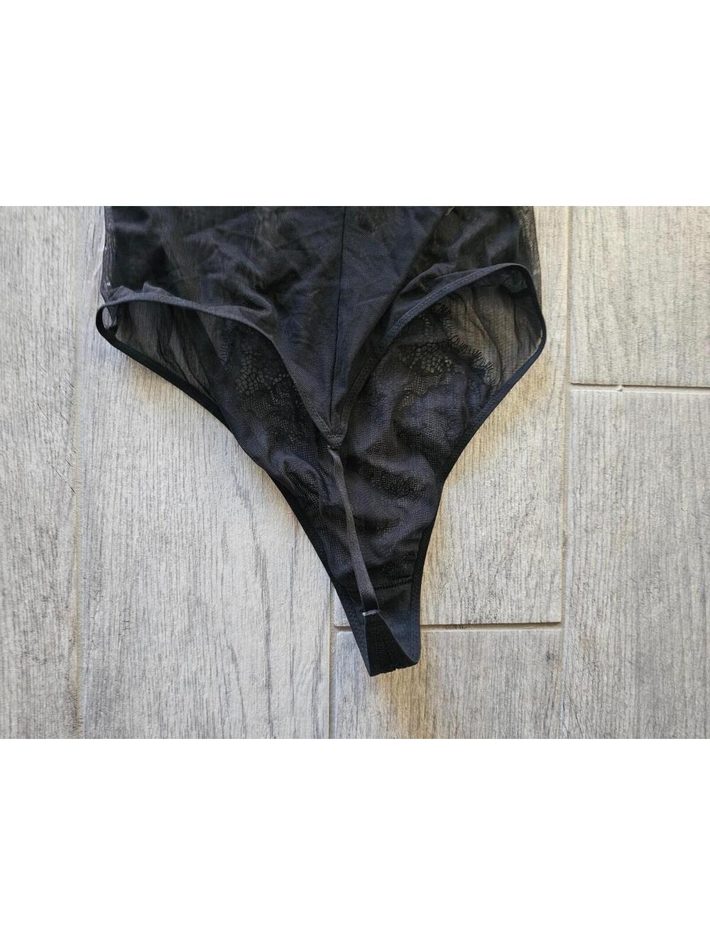 New Women's Victoria's Secret Bodysuit Lingerie Lace Black Halter Thong Medium - Picture 11 of 13